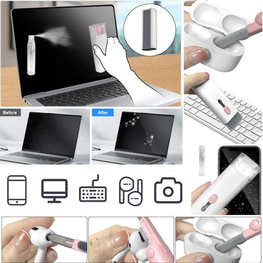 Kit de Limpieza Multifuncional 7 en 1 para Celular, Teclado y Auriculares