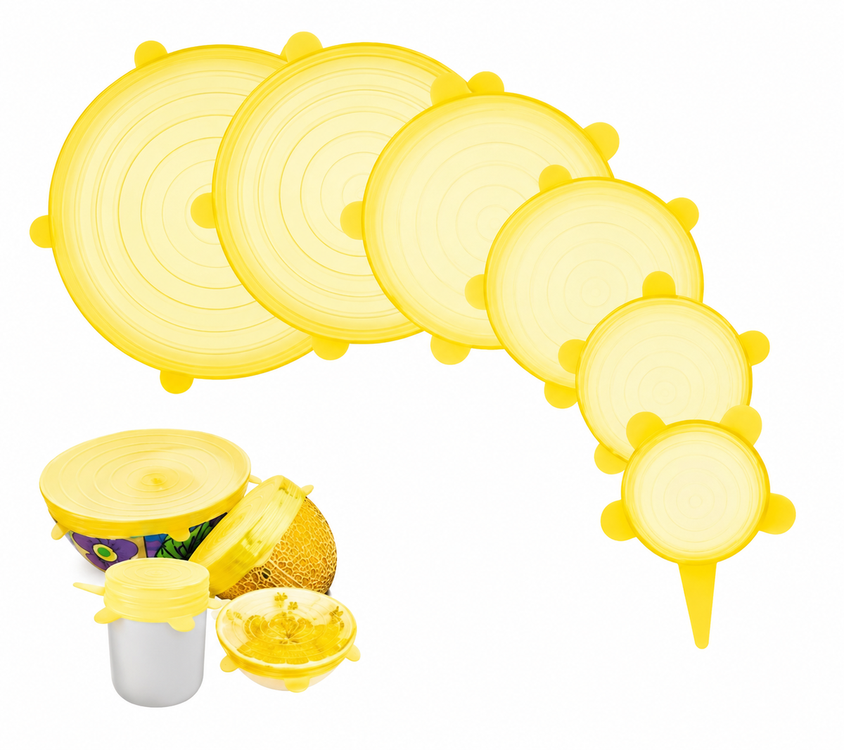 EcoSello x6 — Tapas de Silicona Elásticas