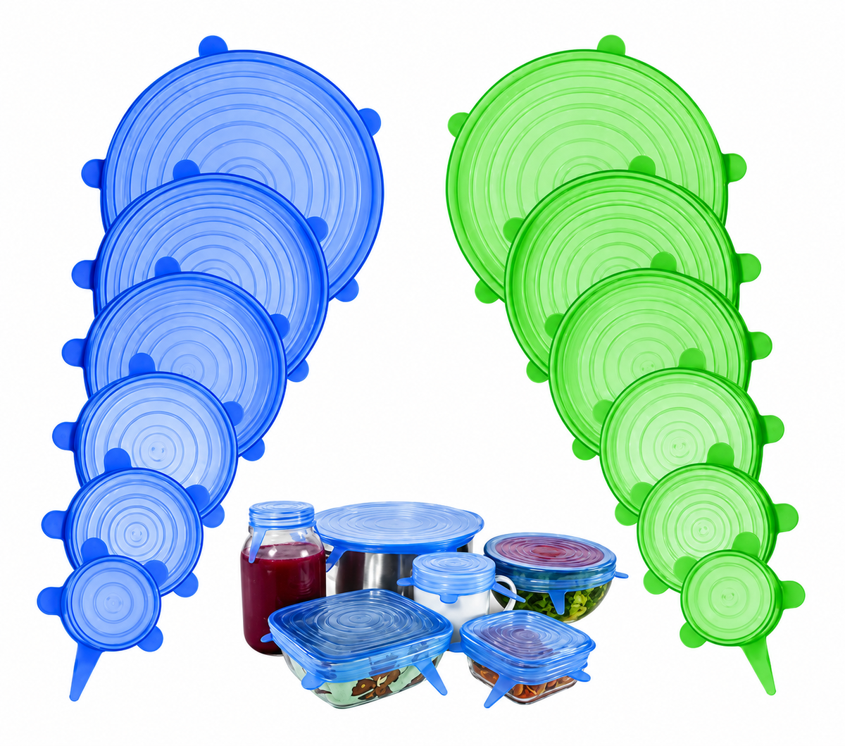 EcoSello x6 — Tapas de Silicona Elásticas