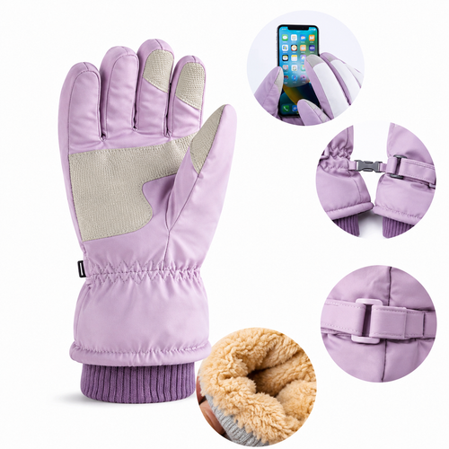 Guantes térmicos impermeables táctiles – Lila