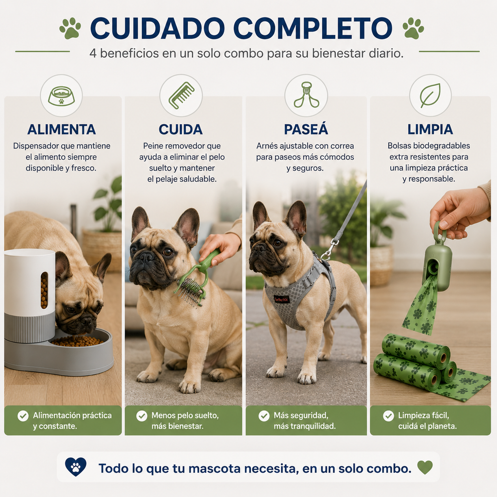 Combo Esencial para Mascotas 4 en 1