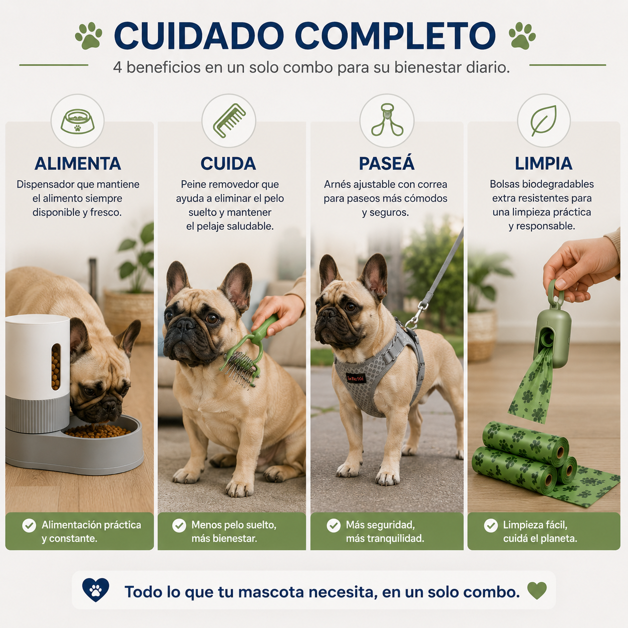 Combo Esencial para Mascotas 4 en 1