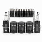 Organizador de Condimentos con Soporte Metálico 10 Piezas – Set de Especieros para Cocina