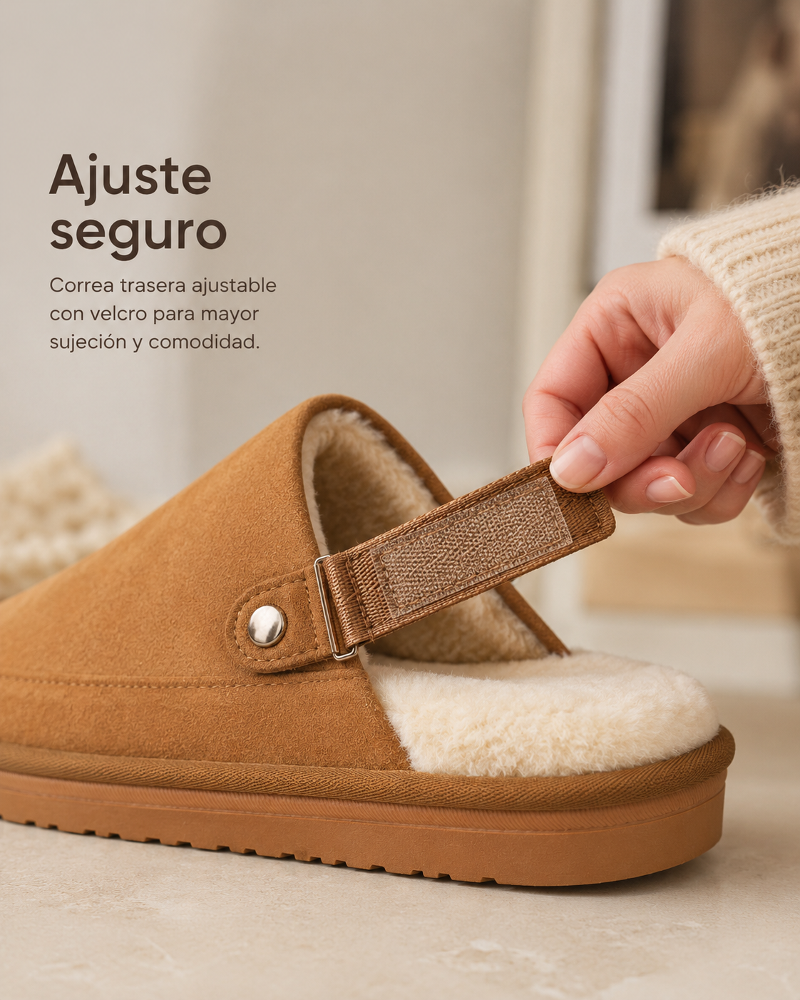 Pantuflas Zuecos Forradas Camel | Cálidas y Antideslizantes — SimpleBuy Uruguay