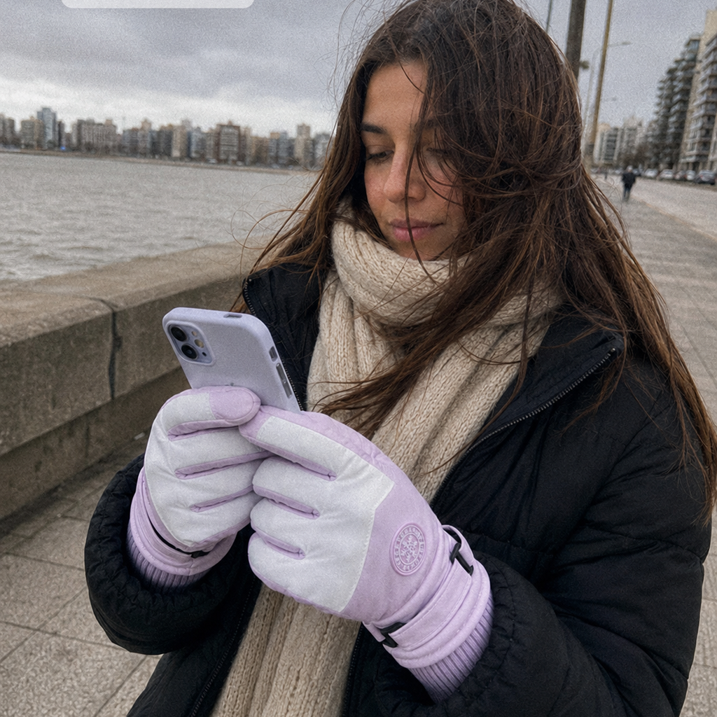 Guantes térmicos impermeables táctiles – Lila