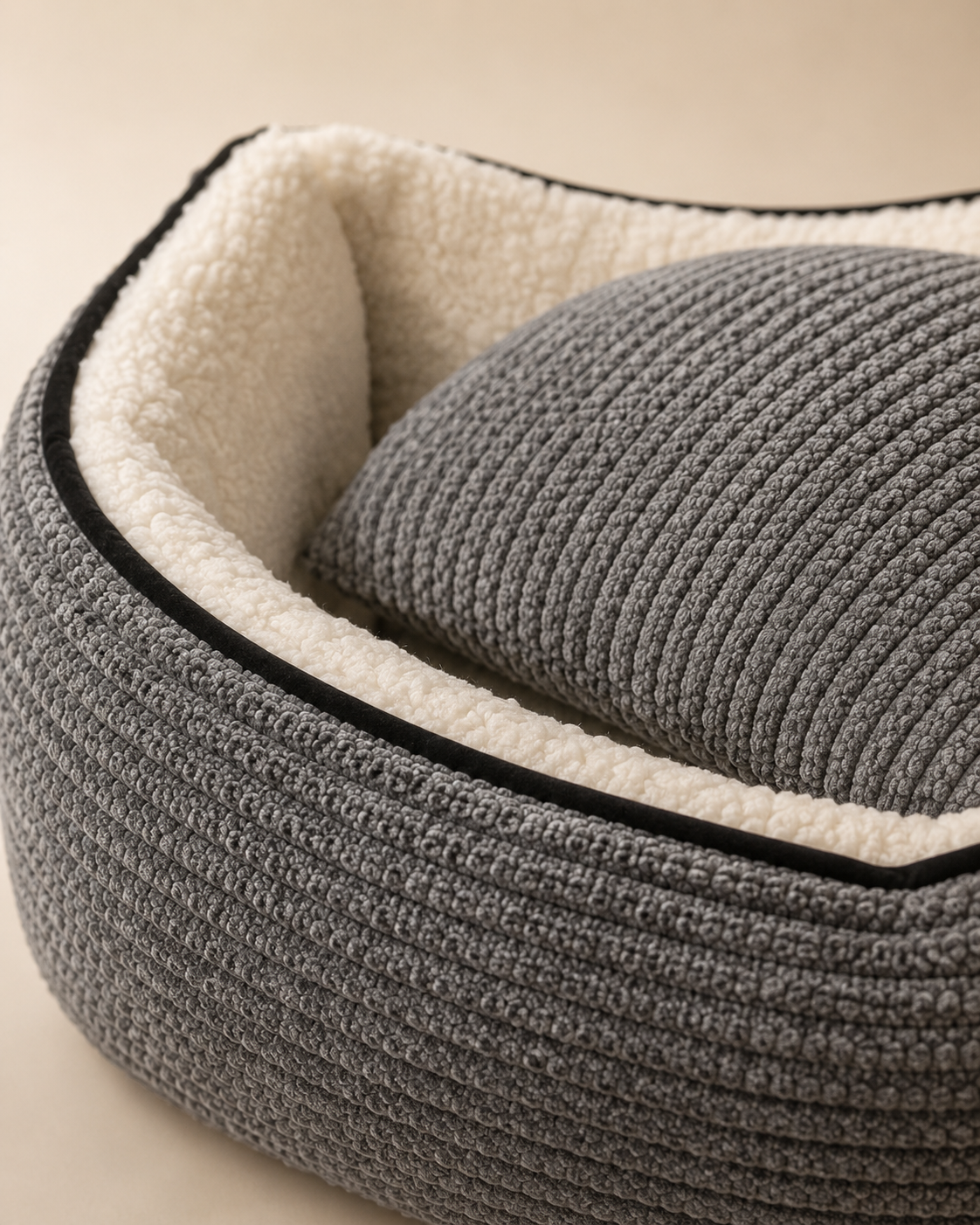 Set x3 Camas Para Mascotas Premium 3 Tamaños Gris | Abrigo y Confort para Invierno