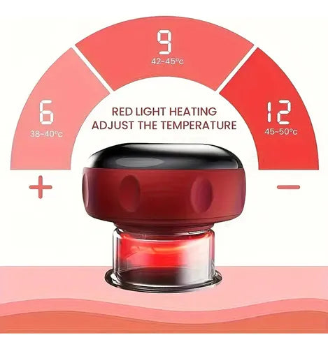 Ventosa Terapéutica Eléctrica 3 en 1 | Calor + Luz Roja + Masaje por Succión
